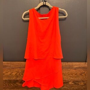 Flowy Tiered Red Romper